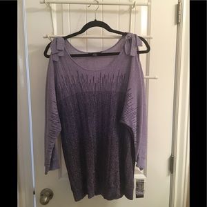 Purple INC Holiday Fantasia cutout sweater w/bows